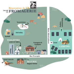 Plan du site de la fromagerie du Presbytère et les alentours